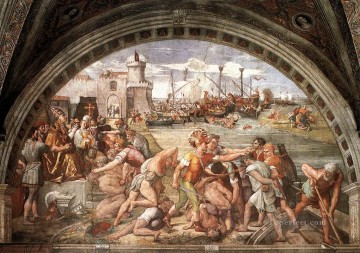 オスティアの戦い ルネサンスの巨匠ラファエロ Oil Paintings